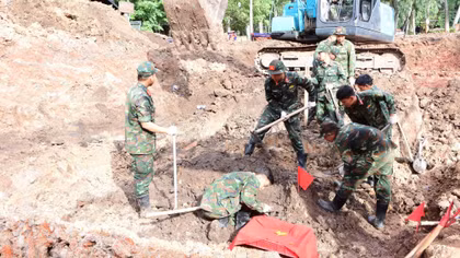 Quy tập được thêm nhiều hài cốt liệt sĩ tại Công viên Lê Thị Riêng
