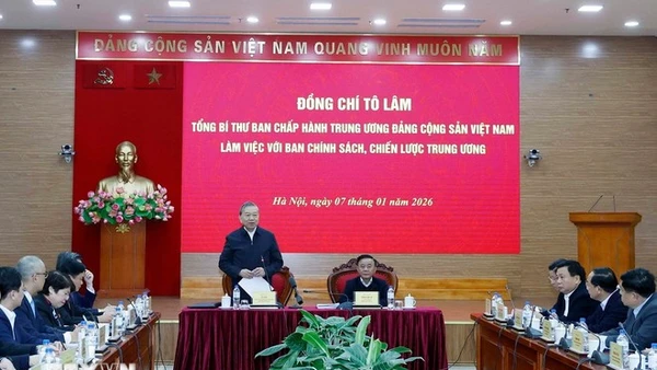 Tổng Bí thư Tô Lâm phát biểu chỉ đạo. (Ảnh: Thống Nhất/ TTXVN)