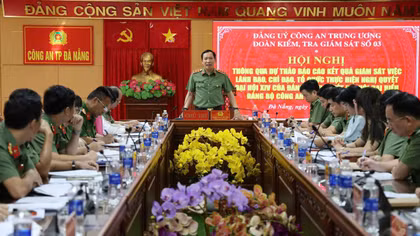 Đảng ủy Công an Trung ương giám sát việc thực hiện Nghị quyết Đại hội XIV tại Công an TP Đà Nẵng