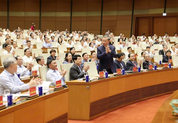 Tổng Bí thư Tô Lâm dự và phát biểu chỉ đạo tại hội nghị.