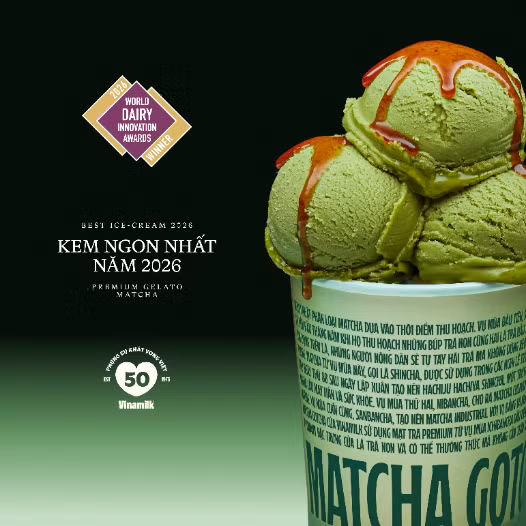 Vinamilk Gelato Matcha Gotcha vượt qua nhiều đối thủ nổi tiếng toàn cầu để giành giải Kem ngon nhất (Ảnh: VN).