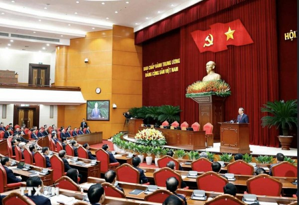 Tổng Bí thư Tô Lâm phát biểu bế mạc Hội nghị lần thứ 14 Ban Chấp hành Trung ương Đảng khóa XIII. (Ảnh: Thống nhất TTXVN)