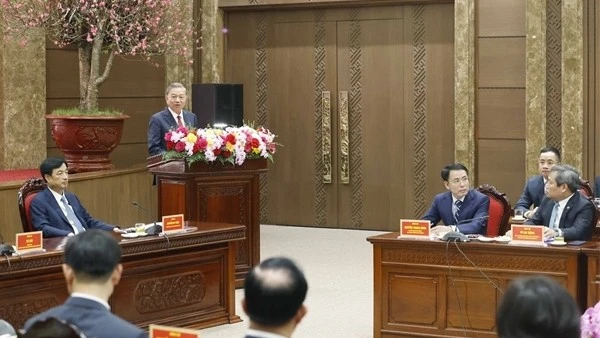 Tổng Bí thư Tô Lâm thăm, chúc Tết Đảng bộ, chính quyền, nhân dân Thủ đô Hà Nội