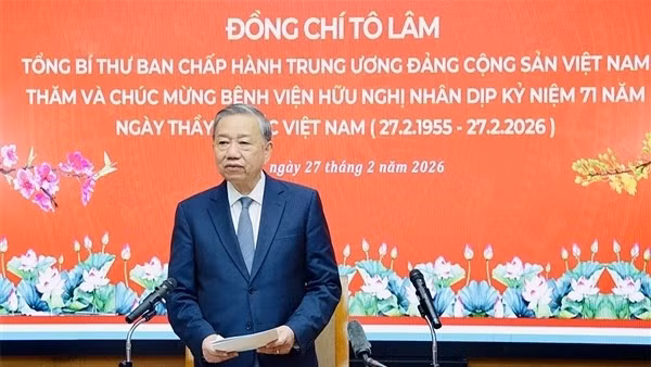 Toàn văn phát biểu của Tổng Bí thư Tô Lâm tại Bệnh viện Hữu Nghị