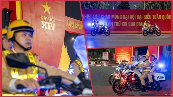 Lực lượng CSGT bảo đảm tuyệt đối an toàn giao thông phục vụ Đại hội XIV của Đảng