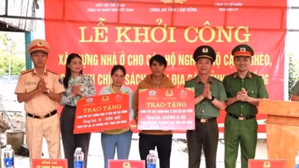 Công an Lâm Đồng khởi công xây dựng nhà ở cho hộ khó khăn