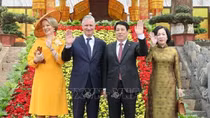 Chủ tịch nước Lương Cường và Nhà Vua Philippe tham quan Hoàng thành Thăng Long