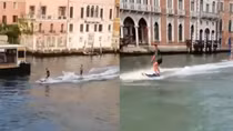 Thản nhiên lướt sóng ở Venice để quay clip, hai du khách được mời ra toà