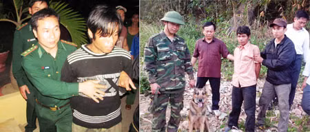 Tên Thành và Công bị bắt giữ khi chúng đang lẩn trốn ở vùng rừng núi Ma của thôn Tà Rùng, xã Hướng Việt.