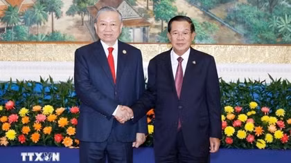 Tổng Bí thư Tô Lâm hội kiến Samdech Techo Hun Sen