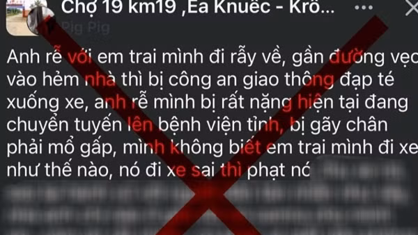 Không có chuyện CSGT đạp xe người dân bị ngã gây thương tích