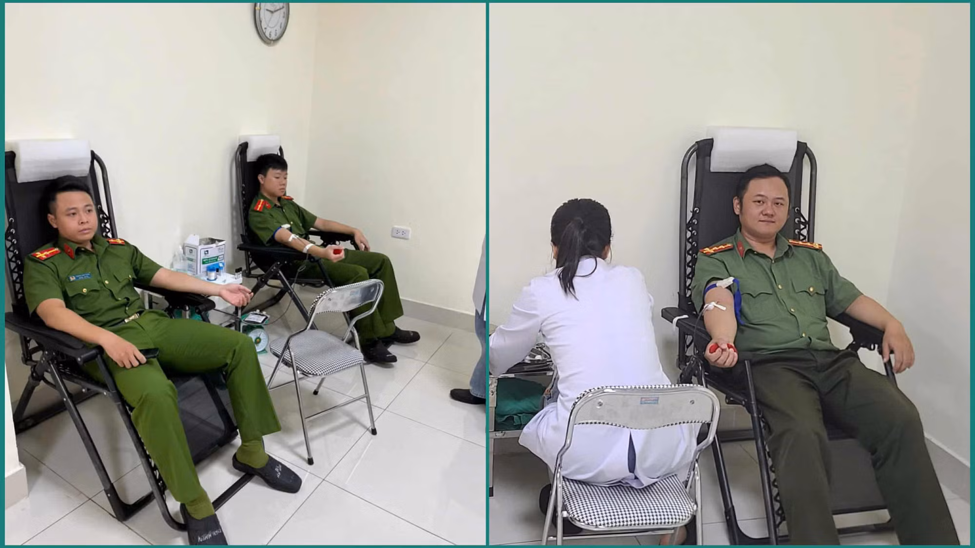 Công an phường Chiềng Cơi hiến máu cứu người -0