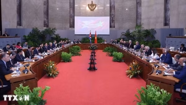 Tổng Bí thư, Chủ tịch nước Tô Lâm hội đàm với Bí thư thứ nhất, Chủ tịch Cuba Miguel Diaz Canel Bermudez