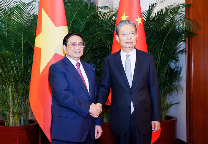 Thủ tướng Phạm Minh Chính hội kiến Ủy viên trưởng Nhân đại toàn quốc Trung Quốc Triệu Lạc Tế -0
