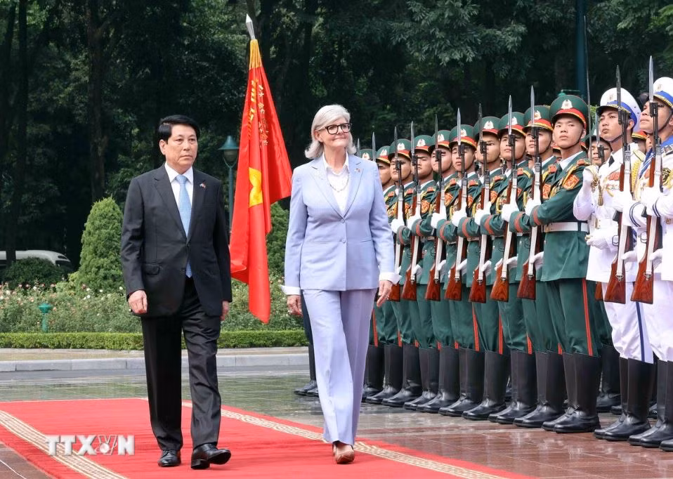Chủ tịch nước Lương Cường chủ trì lễ đón cấp Nhà nước Toàn quyền Australia -0