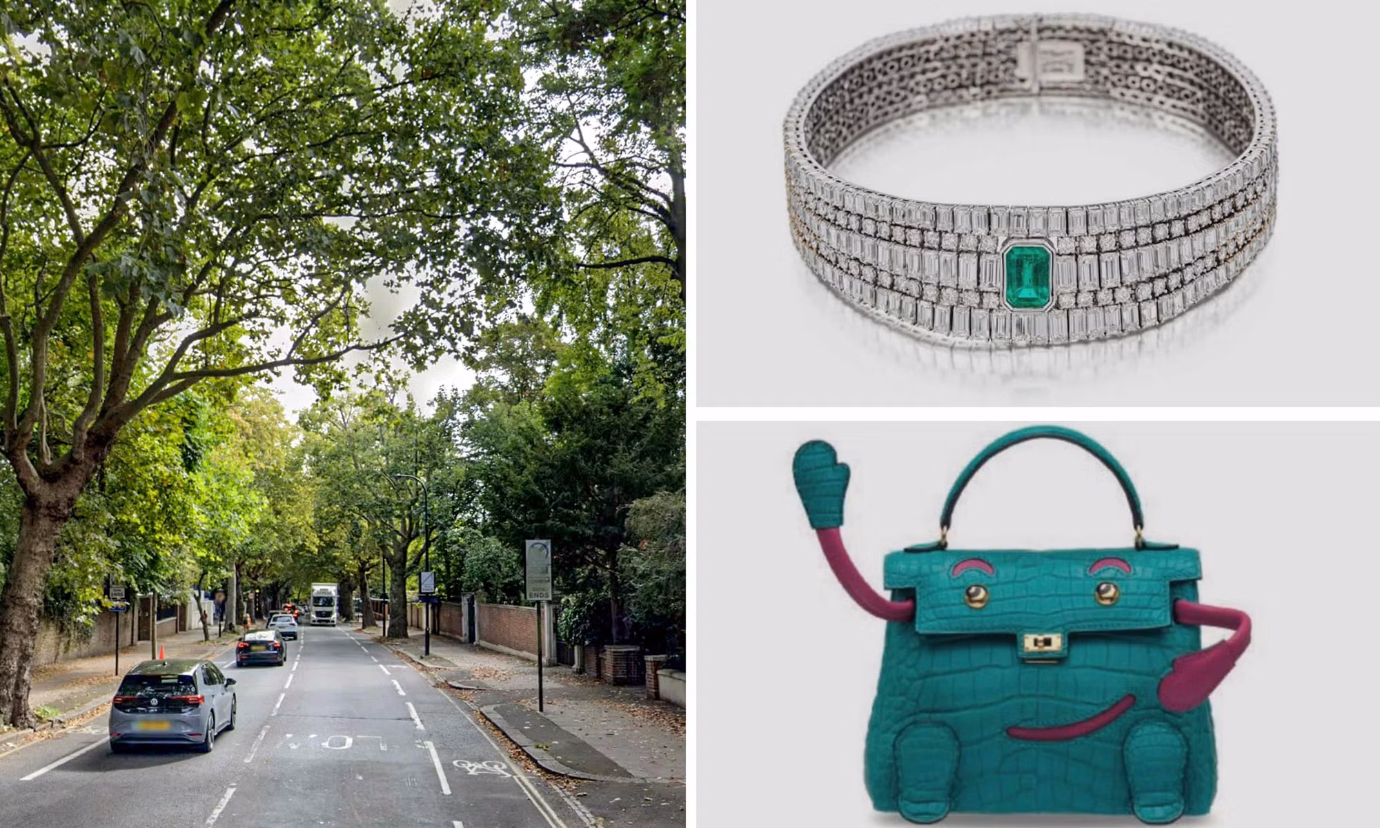 Khu dinh thự ở St John's Wood và các vật dụng bị đánh cắp. Ảnh: Guardian