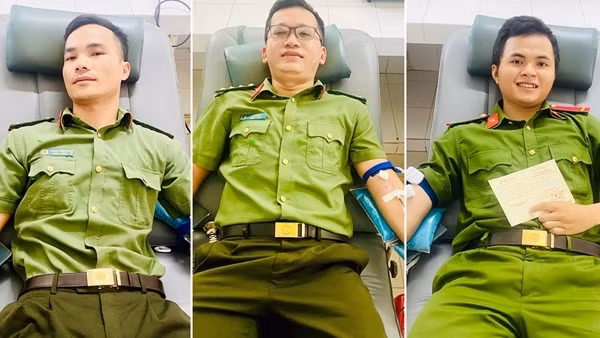 Ba cán bộ, chiến sĩ Công an hiến máu giúp nữ bệnh nhân mổ cấp cứu an toàn