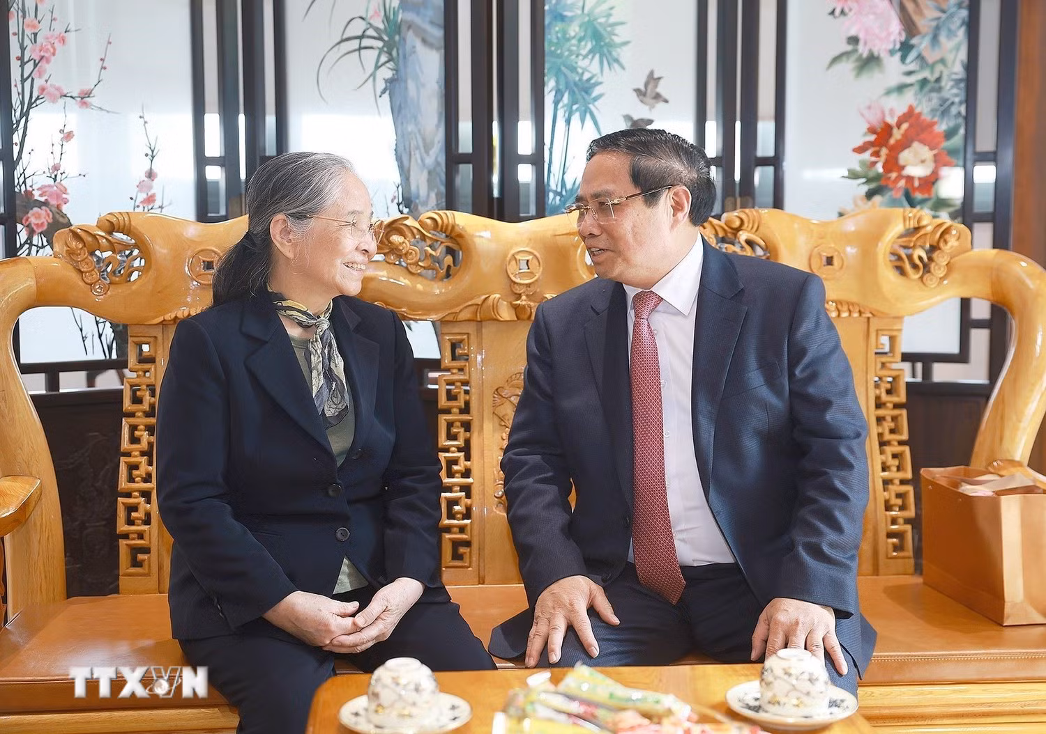 Thủ tướng Phạm Minh Chính thăm, chúc Tết nguyên Tổng Bí thư Nông Đức Mạnh -0