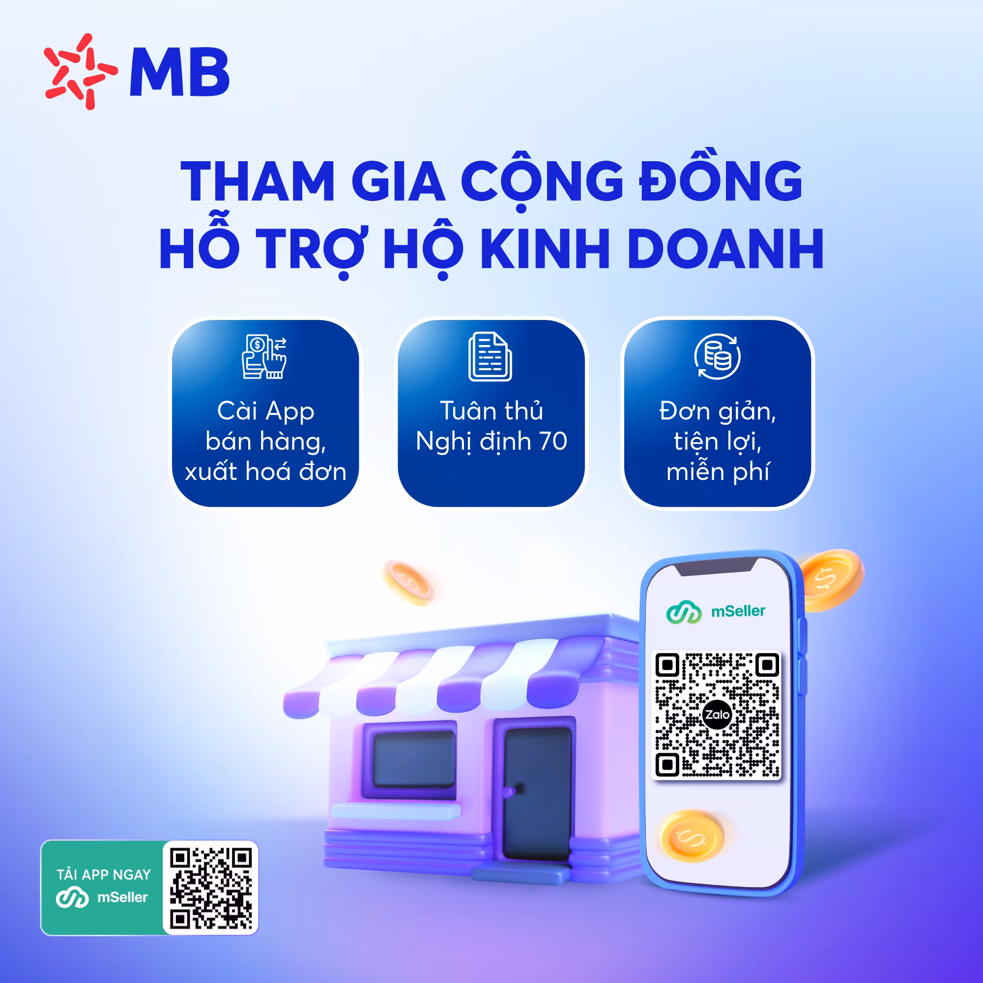 MB tặng miễn phí app quản lý bán hàng, xuất hoá đơn điện tử chỉ cần điện thoại -0