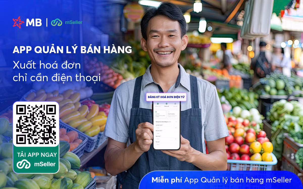 MB tặng miễn phí app quản lý bán hàng, xuất hoá đơn điện tử chỉ cần điện thoại -0