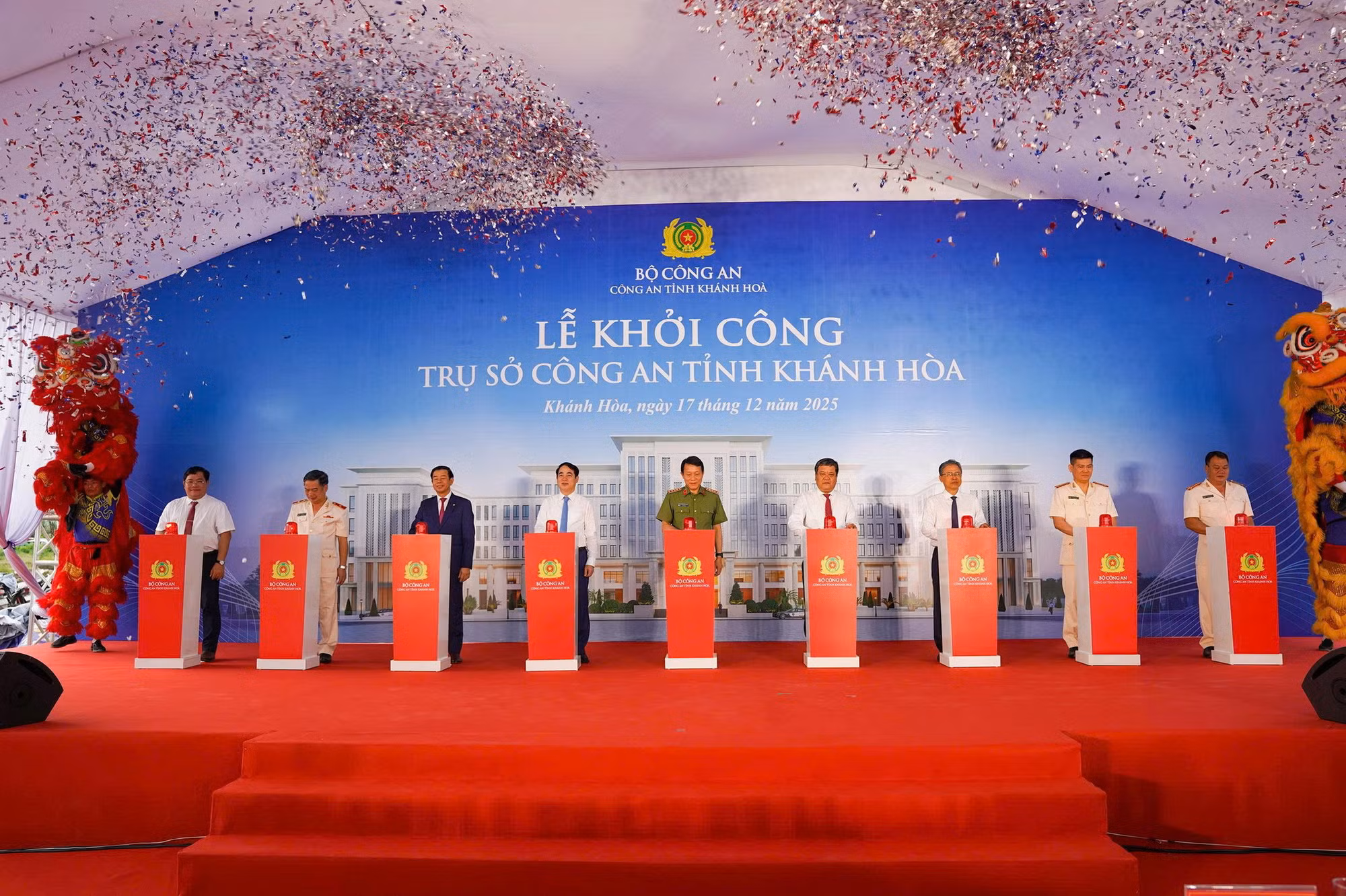 Bộ Trưởng Bộ Công an Lương Tam Quang dự Lễ khởi công xây dựng trụ sở Công an tỉnh Khánh Hòa -0