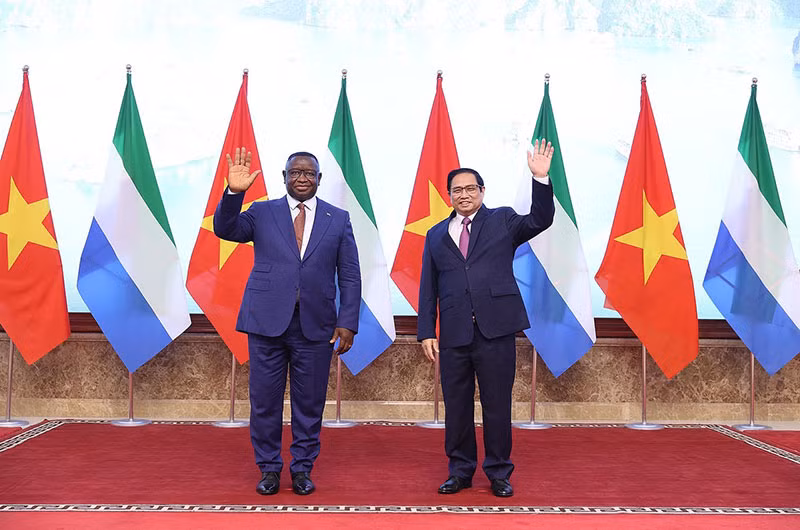 Thủ tướng Phạm Minh Chính hội kiến Tổng thống nước Cộng hòa Sierra Leone -0