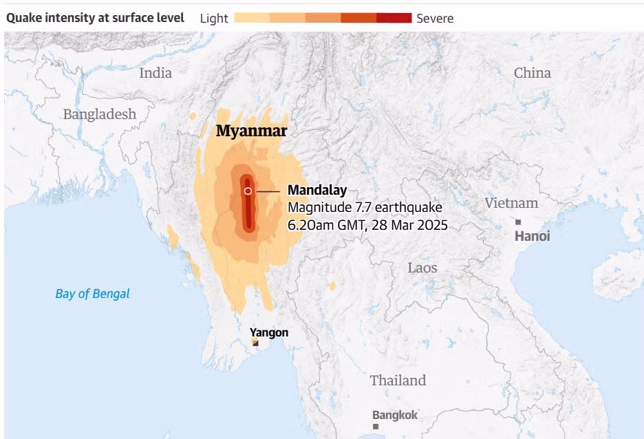 Nguyên nhân nào dẫn đến động đất kinh hoàng ở Myanmar? -0