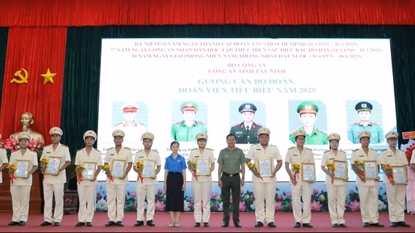 Công an tỉnh Tây Ninh tuyên dương cán bộ đoàn tiêu biểu