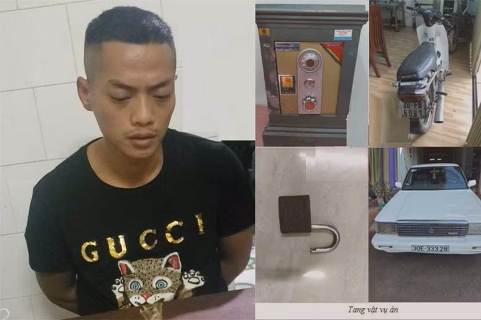 Con nghiện trộm két sắt lấy tiền, vàng mua ô tô -0