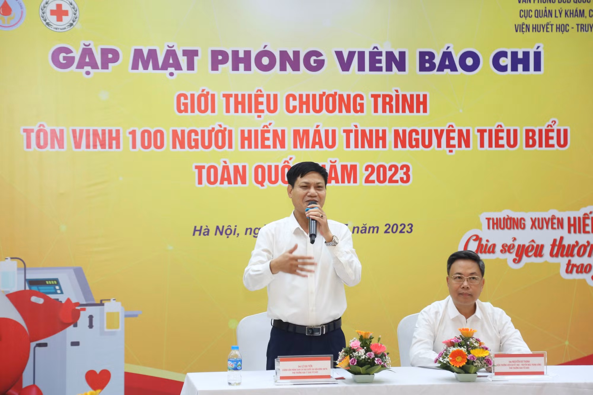Tôn vinh 100 người hiến máu tiêu biểu toàn quốc 2023 -0