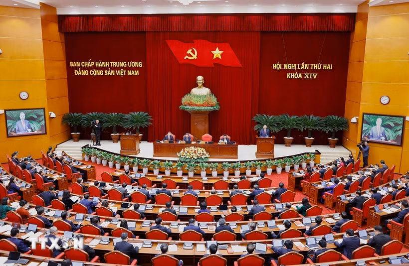 Thông cáo báo chí về ngày làm việc thứ hai Hội nghị Trung ương Đảng khóa XIV -0