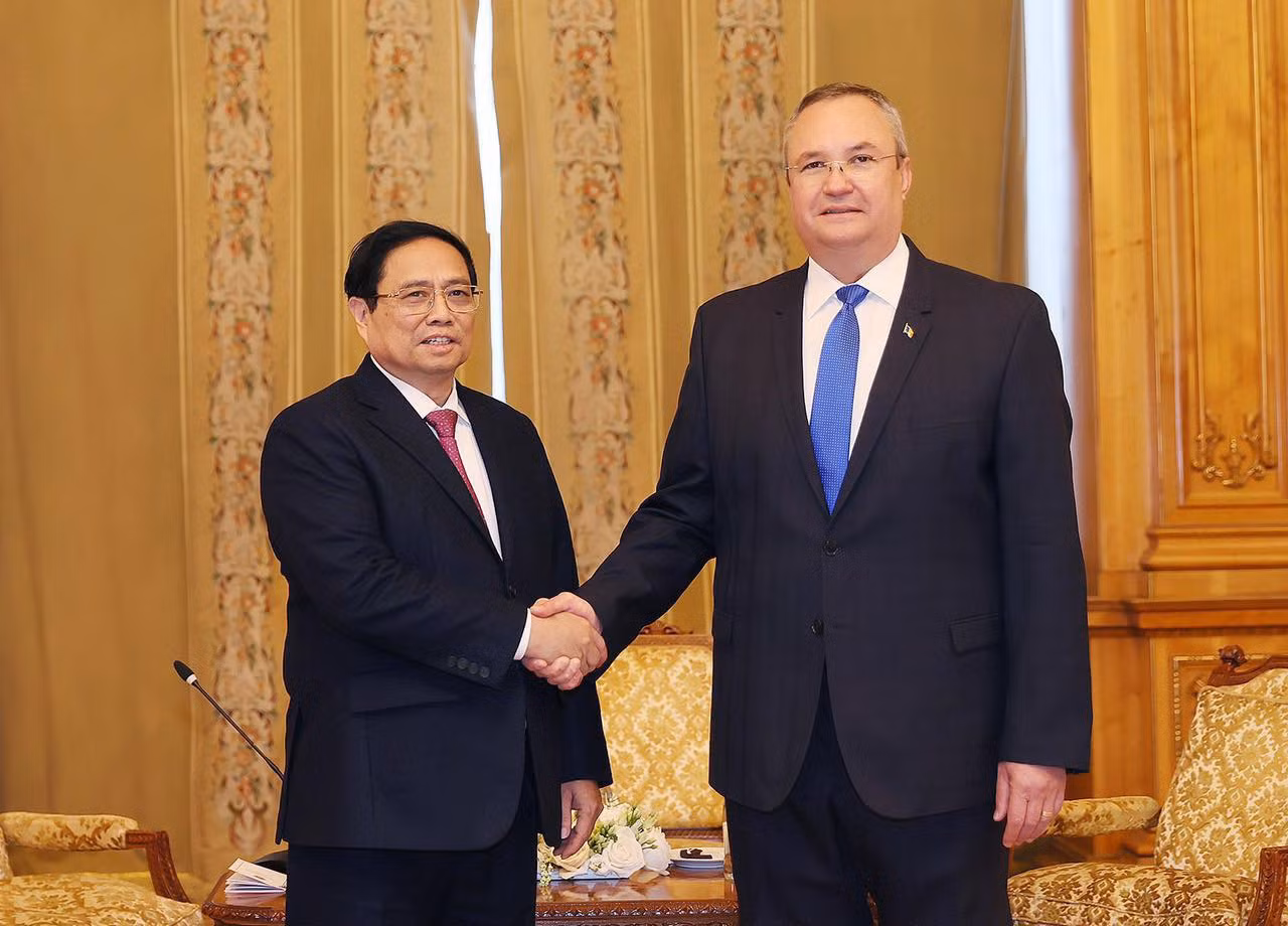 Thủ tướng Phạm Minh Chính hội kiến Tổng thống Romania Klaus Iohannis -0