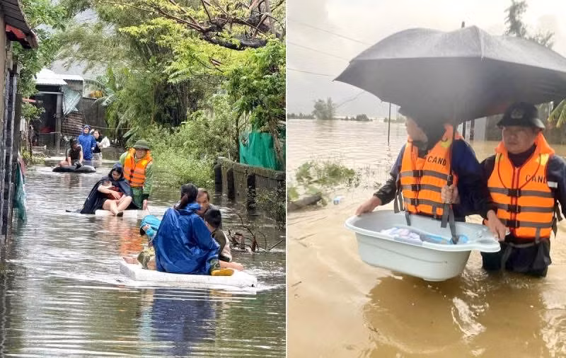 Công an Hà Tĩnh nỗ lực bảo vệ an toàn cho nhân dân trong mưa lũ -6