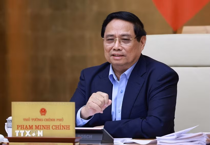 Thủ tướng Phạm Minh Chính chủ trì Phiên họp Chính phủ thường kỳ tháng 10/2025. (Ảnh: TTXVN)