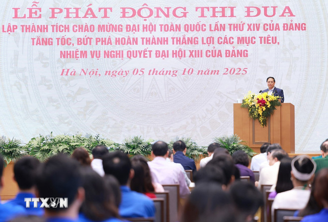 Thủ tướng phát động thi đua chào mừng Đại hội XIV của Đảng và bầu cử Quốc hội -0
