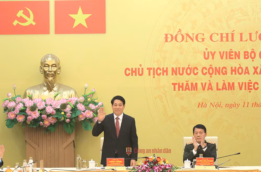 Chủ tịch nước Lương Cường thăm và làm việc với Bộ Công an -0