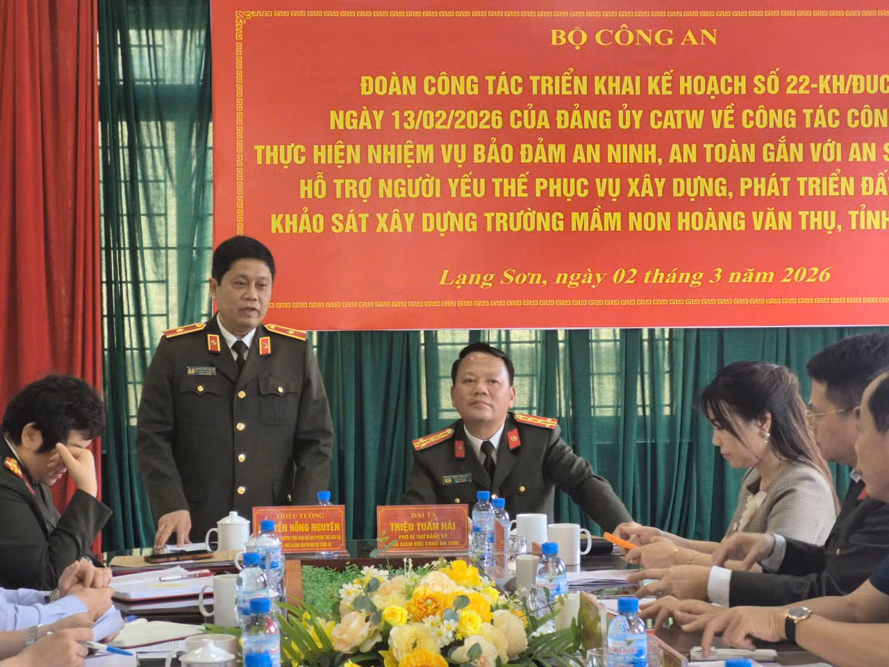 Rà soát triển khai Kế hoạch 22 của Đảng ủy Công an Trung ương và khảo sát xây trường mầm non Hoàng Văn Thụ tại Lạng Sơn -0
