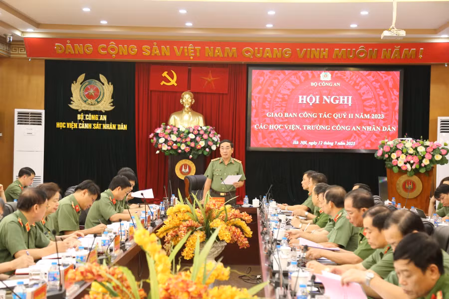 Hội nghị giao ban công tác quý II năm 2023 các học viện, trường CAND -0