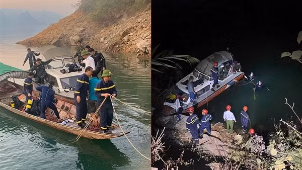 Trục vớt thành công xe ô tô rơi xuống sông Đà
