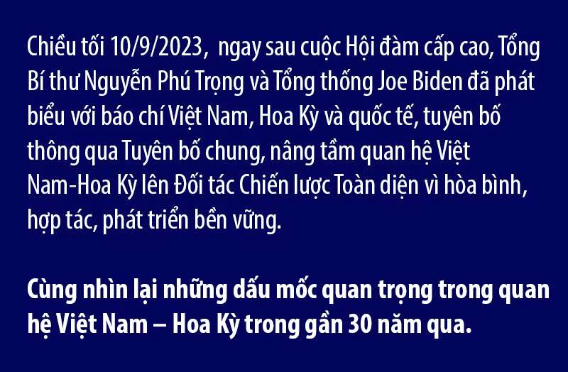 Những dấu mốc trong quan hệ Việt Nam – Hoa Kỳ -0