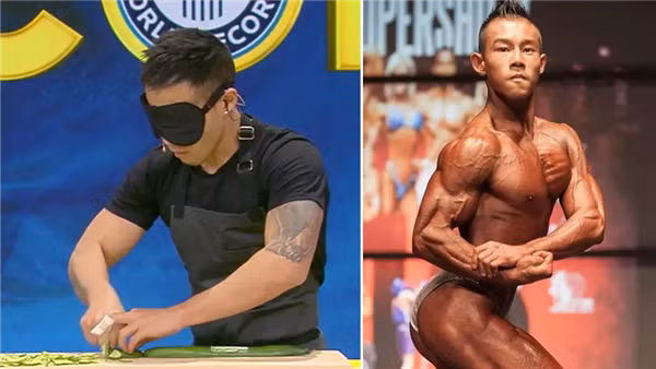 Kỷ lục bịt mắt cắt dưa chuột