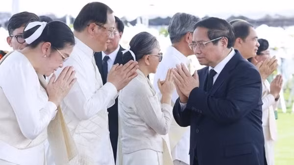 Thủ tướng Phạm Minh Chính dự Lễ truy điệu đồng chí Khamtay Siphandone