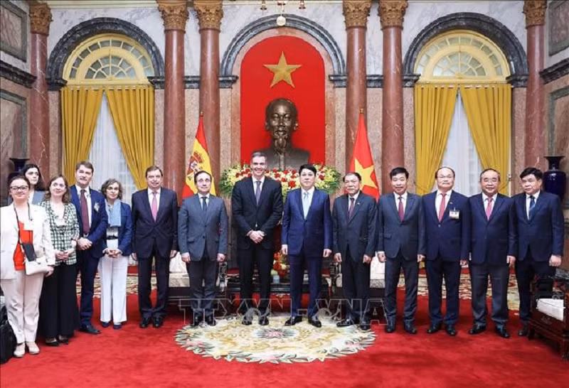 Chủ tịch nước Lương Cường tiếp Thủ tướng Tây Ban Nha Pedro Sánchez -0
