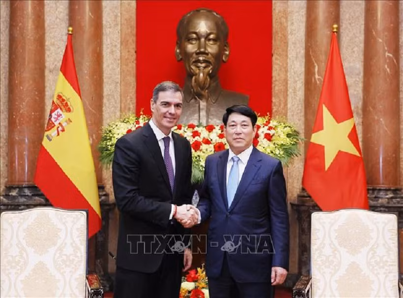 Chủ tịch nước Lương Cường tiếp Thủ tướng Tây Ban Nha Pedro Sánchez -0