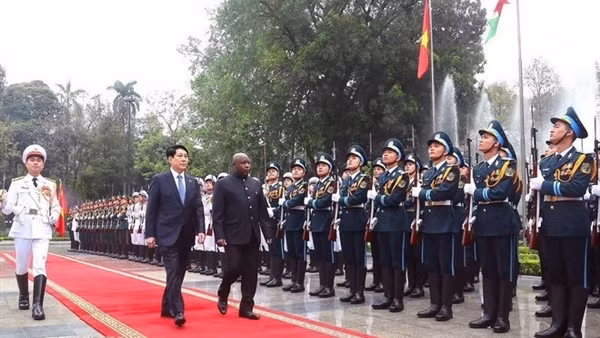 Chủ tịch nước Lương Cường chủ trì lễ đón chính thức Tổng thống Burundi