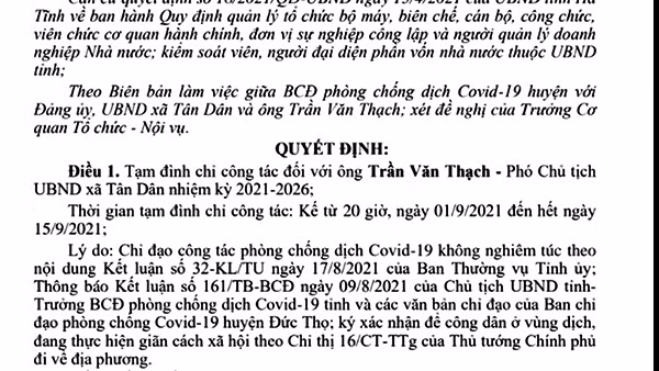 Tạm đình chỉ nhiệm vụ 3 Chủ tịch phường do thiếu trách nhiệm phòng, chống dịch ảnh 2