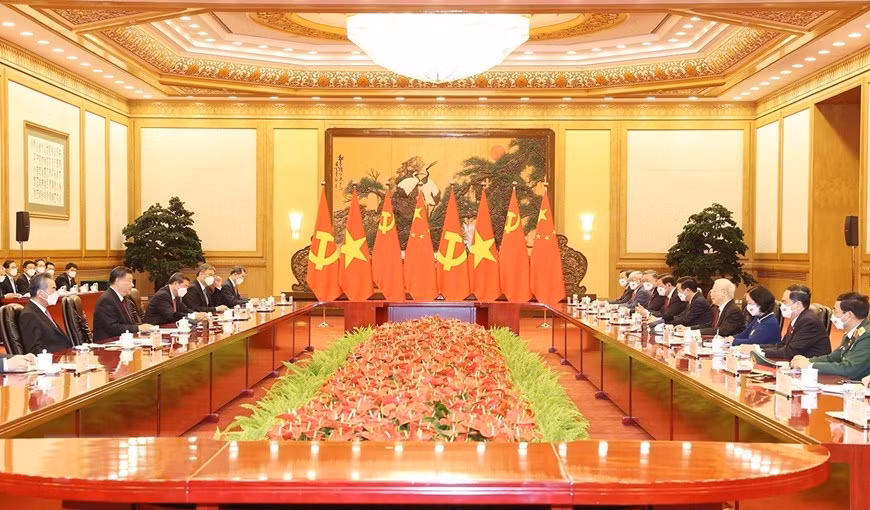 Tổng Bí thư hội đàm với Tổng Bí thư, Chủ tịch Trung Quốc -0