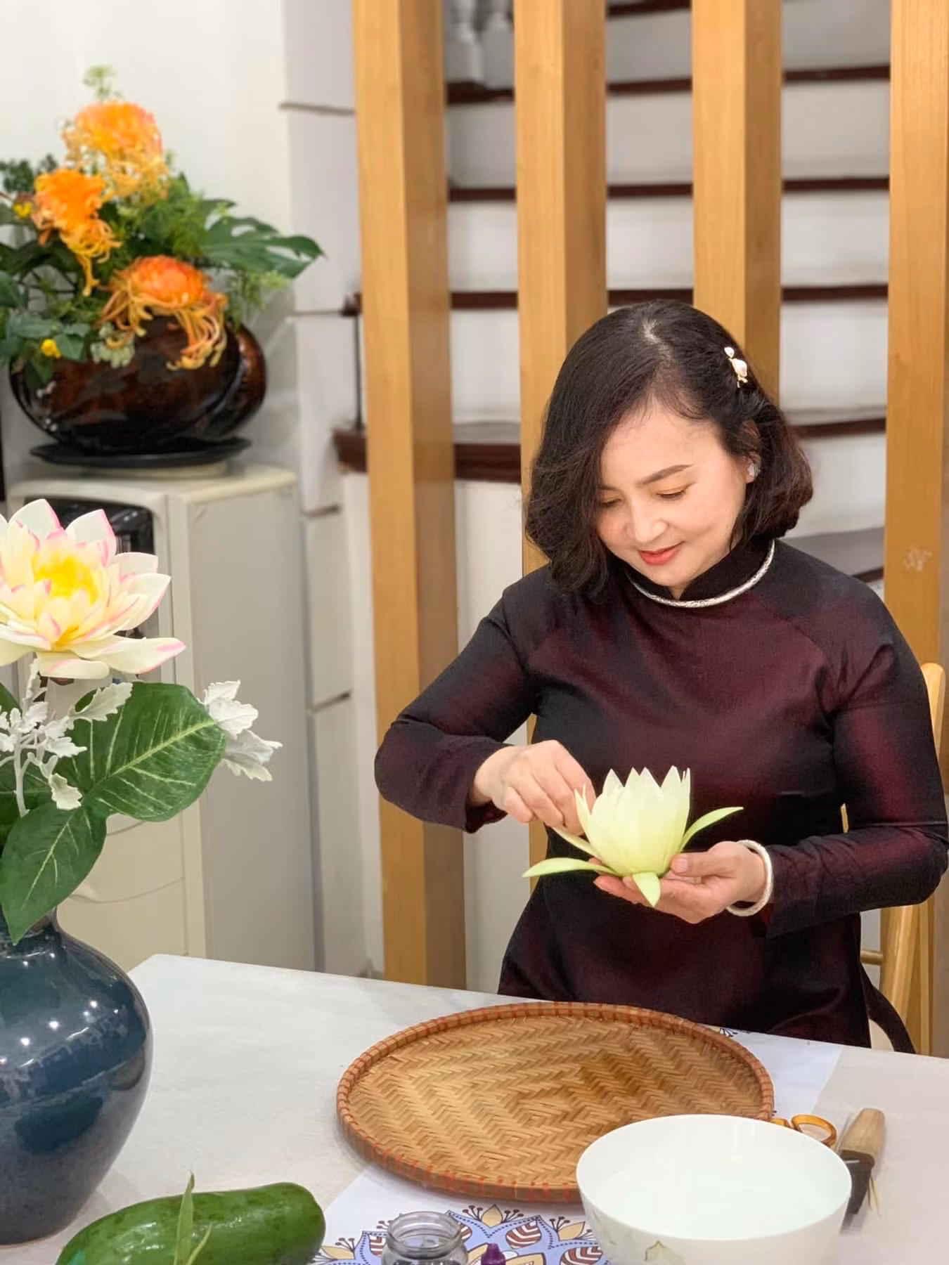 Người “phù phép” trái đu đủ xanh thành …những sắc hoa muôn mầu -0