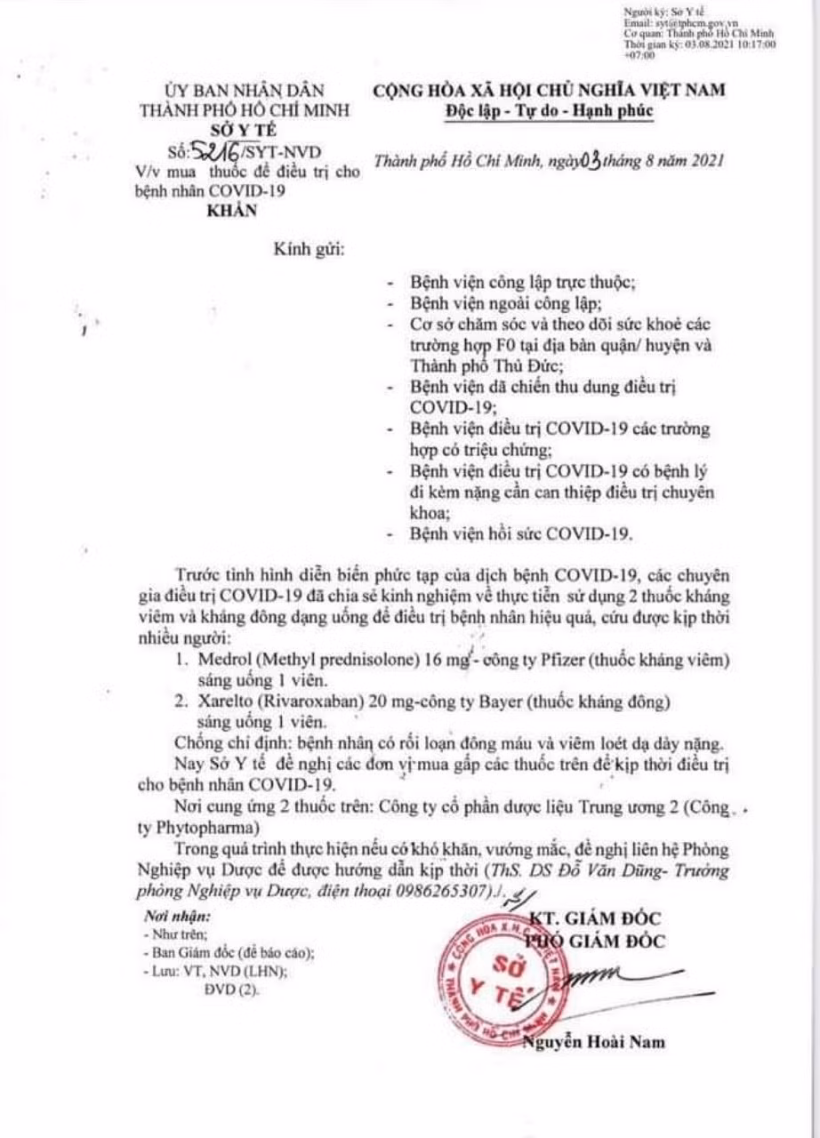 Lý do Sở Y tế phải thu hồi văn bản chỉ định mua 2 loại thuốc điều trị COVID-19 -0