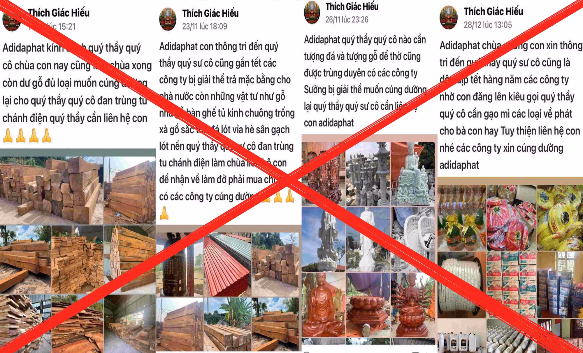 “Thích Giác Hiếu” bị bắt vì lừa đảo chiếm đoạt tài sản hàng chục nhà chùa -0
